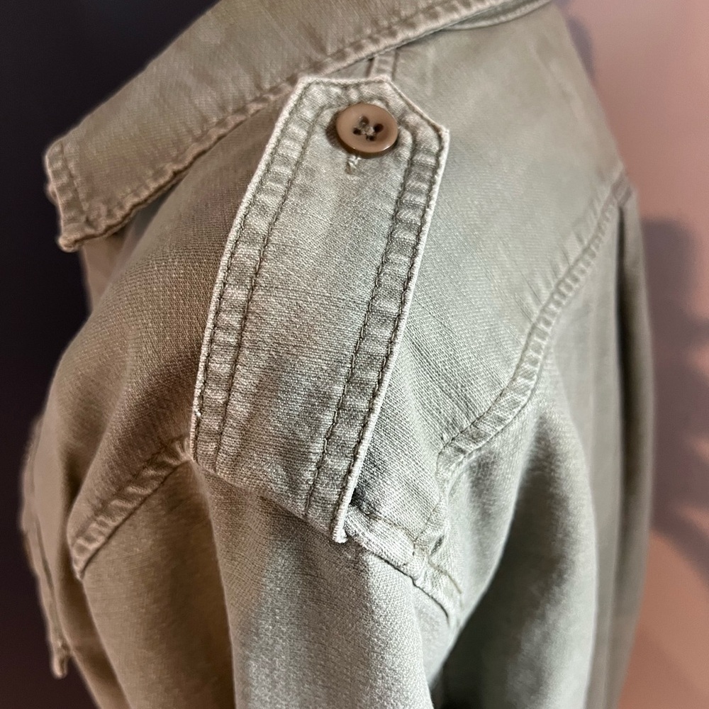 Obey Propaganda Utility Shirt Jacket Olive Green Button Front Military Style - Picture 9 of 14